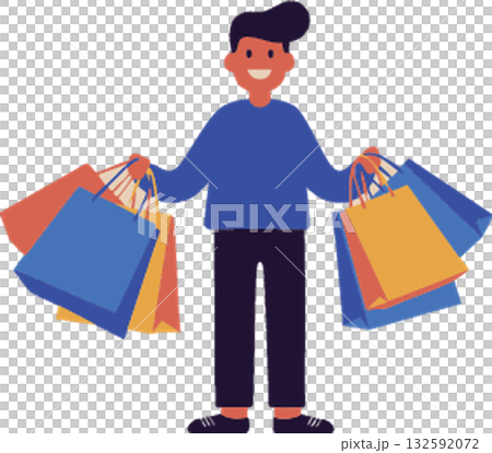 man with shopping bags 132592072