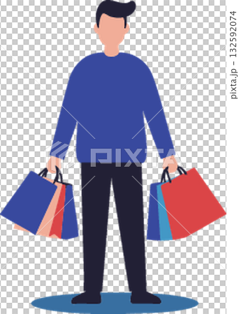 man with shopping bags man with shopping bags 132592074