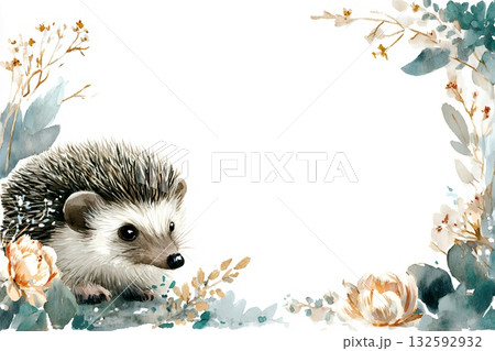 ハリネズミのイラスト 132592932