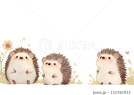 ハリネズミのイラスト 132592933