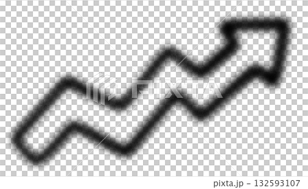 Black scribble arrow hand-drawn on transparent background. Messy sketch arrow pointing right, drawn in rough doodle style with dynamic brush texture, perfect for infographic design, highlights, or 132593107