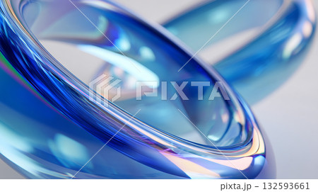 未来的なデザイン:青く輝く流線形のクリスタルオブジェクト 未来的なデザイン:青く輝く流線形のクリスタルオブジェクト 132593661