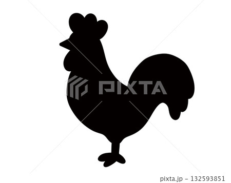 鶏のシルエットの可愛いイラスト 鶏のシルエットの可愛いイラスト 132593851