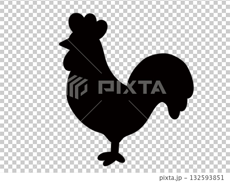 鶏のシルエットの可愛いイラスト 鶏のシルエットの可愛いイラスト 132593851
