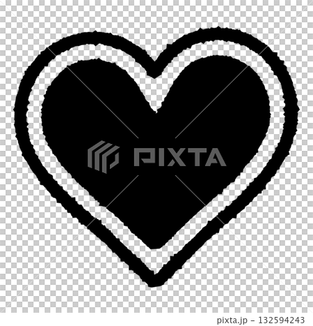 カラフルなハートマーク5 モノクロ 132594243