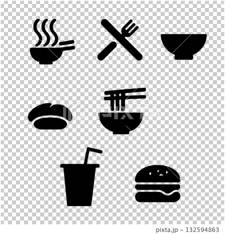Restaurant genre icon set 132594863