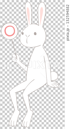 一幅白兔抱著圓圈的插圖 一幅白兔抱著圓圈的插圖 132594882