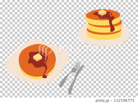 可愛いパンケーキのイラスト 132596775