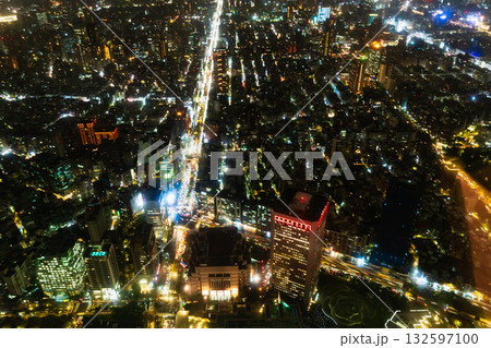台湾　台北市　台北101展望台からの夜景 132597100