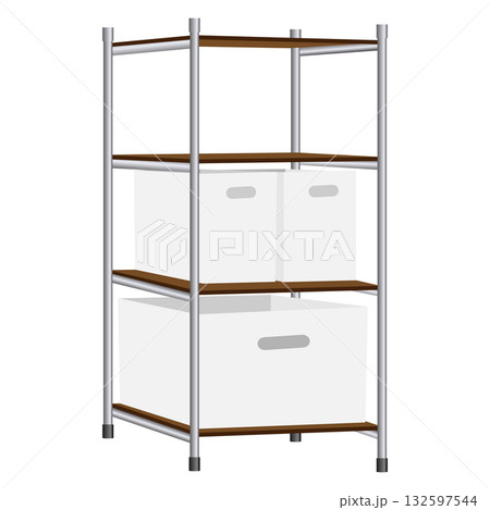 アルミパイプの収納棚のイラスト素材 アルミパイプの収納棚のイラスト素材 132597544