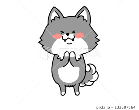 手を合わせる黒柴さん 手を合わせる黒柴さん 132597564