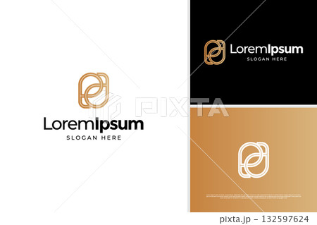 Minimalist letter P D or PD icon logo design template 132597624