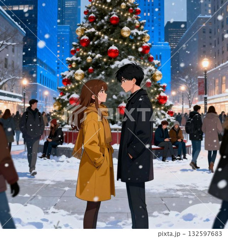 見つめあうカップル 132597683