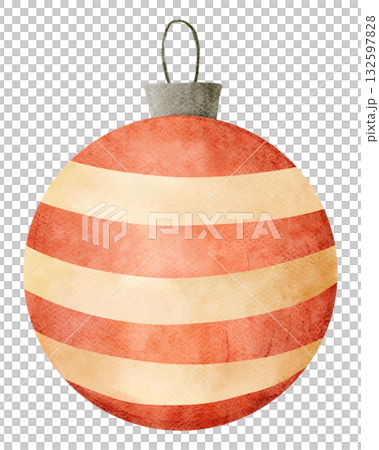 Watercolor Plaid Christmas Stocking Illustration 132597828