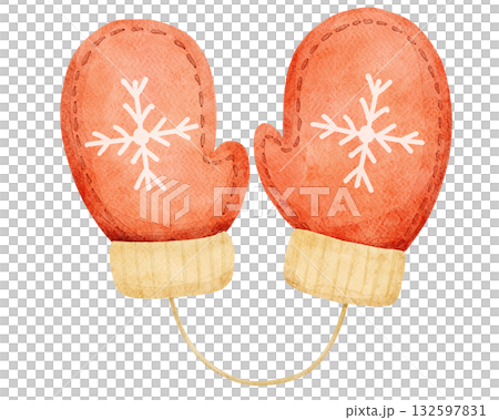 Winter Mittens with Snowflake 132597831