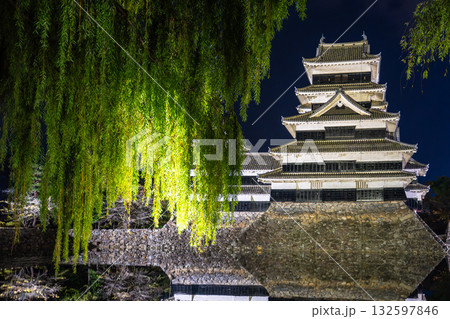 《長野県》松本城の夜景 132597846