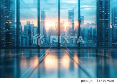 Urban Cityscape at Dusk with Modern Architecture and Reflective Glass Windows Urban Cityscape at Dusk with Modern Architecture and Reflective Glass Windows 132597986