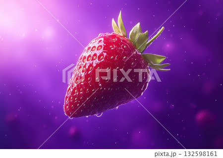 Glossy Strawberry Floating in Cosmic Space Glossy Strawberry Floating in Cosmic Space 132598161