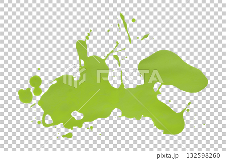 green watercolor splash brush isolated on transparent background 132598260