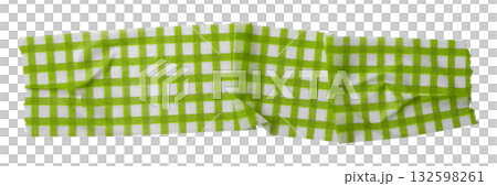 green patterned sticker paper tape isolated on transparent background 132598261