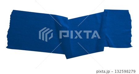 blue crumpled torn tape isolated on transparent background. 132598279