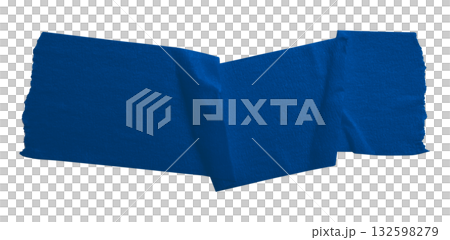 blue crumpled torn tape isolated on transparent background. 132598279