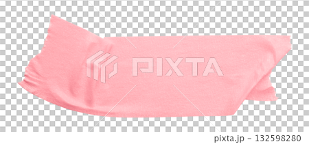 pink crumpled torn tape isolated on transparent background. 132598280