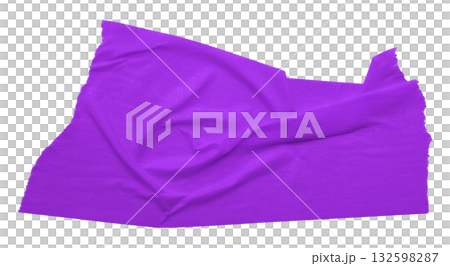 purple crumpled torn tape isolated on transparent background. 132598287