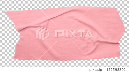 pink crumpled torn tape isolated on transparent background. pink crumpled torn tape isolated on transparent background. 132598292