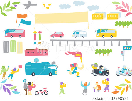 街を駆け抜け、希望の火をつなぐ聖火ランナー — 挑戦と連携を象徴するベクターイラスト 街を駆け抜け、希望の火をつなぐ聖火ランナー — 挑戦と連携を象徴するベクターイラスト 132598526