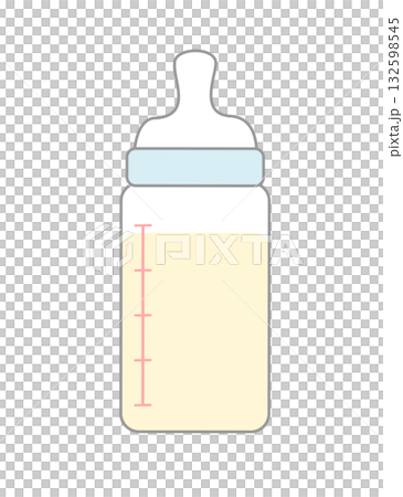 ミルクの入った哺乳瓶 132598545