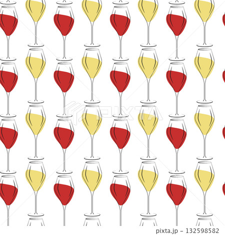 Wine Glass Contour with Decorative Spots as White and Red Wine Seamless Pattern Wine Themed Backdrop Wine Glass Contour with Decorative Spots as White and Red Wine Seamless Pattern Wine Themed Backdrop 132598582