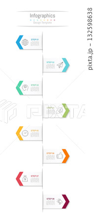 Infographic 8 options design elements for your business data. Vector Illustration. 132598638
