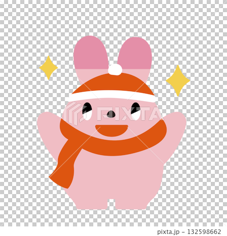 Winter rabbit doing a banzai (sparkle) 132598662