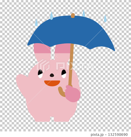 兔子撐著傘（微笑） 132598690