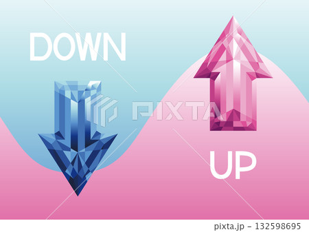 キラキラした矢印UP&DOWN キラキラした矢印UP&DOWN 132598695