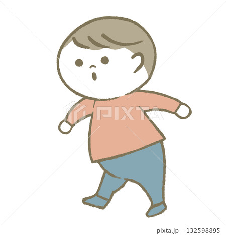 歩く子供 ピンク 歩く子供 ピンク 132598895