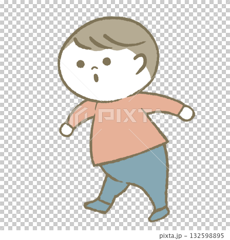 歩く子供 ピンク 歩く子供 ピンク 132598895