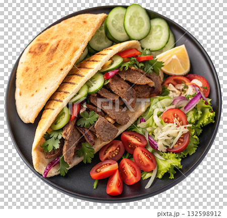 grilled chicken breast meat steak with vegetable 132598912