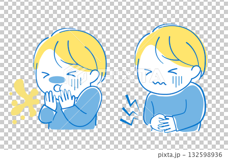 Children suffering from vomiting and diarrhea 132598936