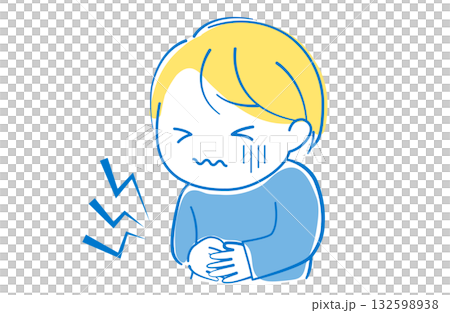 腹痛を訴える子供 腹痛を訴える子供 132598938
