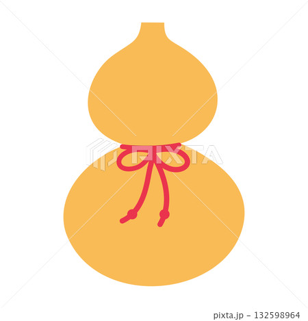 瓢箪のイラスト　シンプル　縁起物　お正月　幸運と魔除けのシンボル 132598964