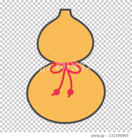 Gourd illustration, simple, lucky charm, New Year, symbol of good luck and protection from evil Gourd illustration, simple, lucky charm, New Year, symbol of good luck and protection from evil 132598965