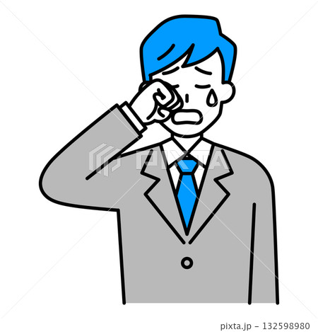泣くスーツの男性 132598980
