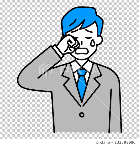 泣くスーツの男性 132598980