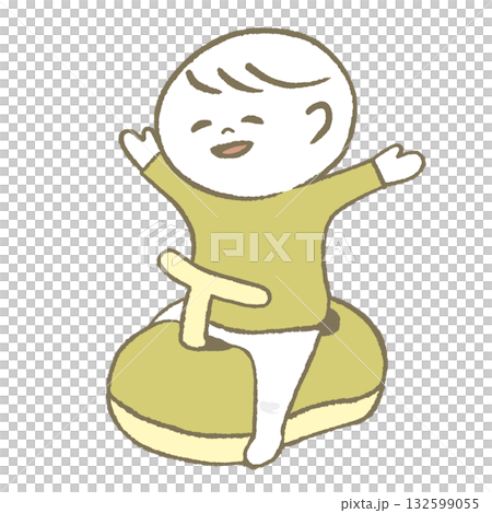 A child happy to have a toilet A child happy to have a toilet 132599055