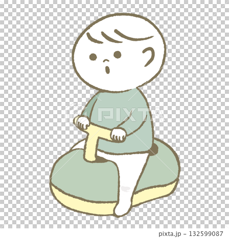 A child sitting in a caterpillar A child sitting in a caterpillar 132599087