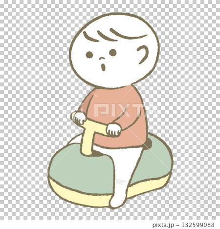 A child sitting in a caterpillar A child sitting in a caterpillar 132599088