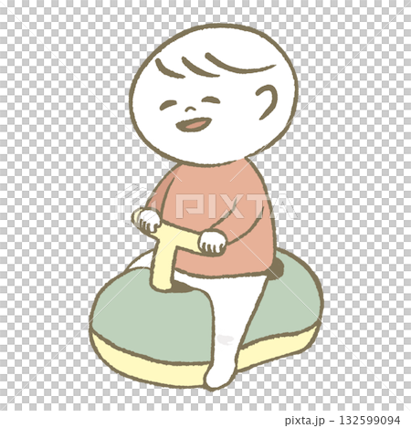 A child sitting in a caterpillar A child sitting in a caterpillar 132599094