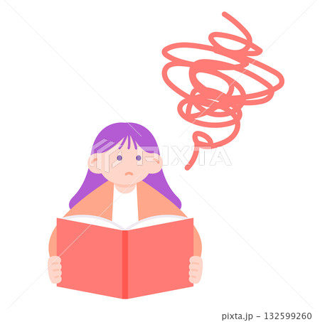 勉強に悩む女の子のイラスト 勉強に悩む女の子のイラスト 132599260